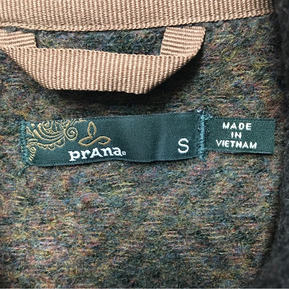 PRANA Annabel Wool Blends Jacket Green and Tan Size Small - Picture 13 of 17